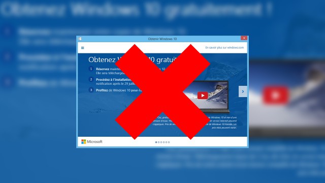 Désinstaller l&rsquo;application « Obtenir Windows 10 » de Windows 7/8.1