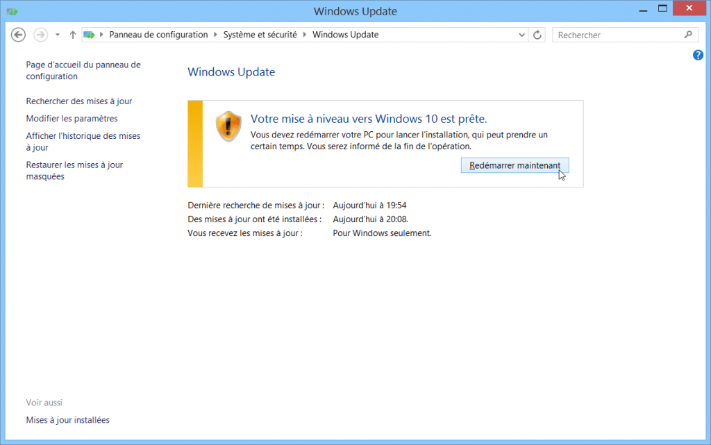resoudre-echec-erreur-probleme-mise-a-jour-windows-10-sur-windows-update-mise-a-niveau-prete