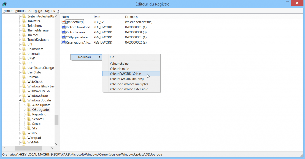 resoudre-echec-erreur-probleme-mise-a-jour-windows-10-sur-windows-update-nouvelle-valeur-allowosupgrade