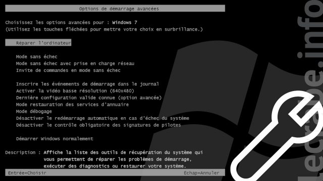 Accéder aux Options de démarrage avancées de Windows 7