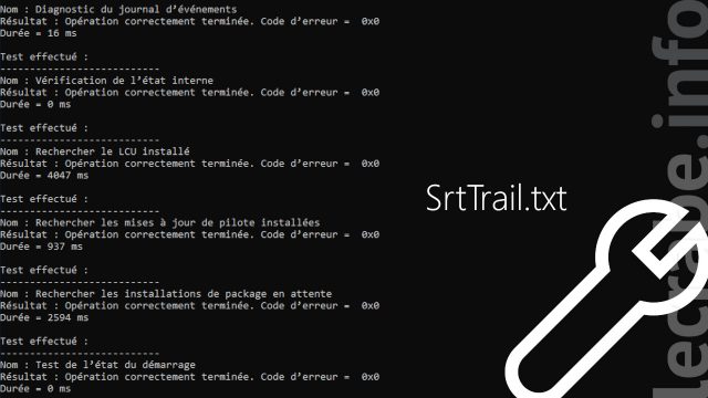 Erreur SrtTrail.txt lors de la réparation automatique de Windows 10