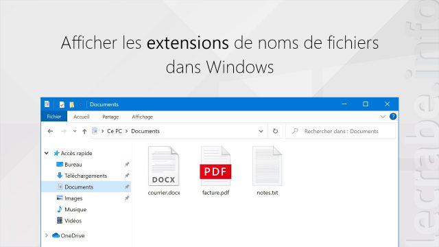 Afficher les extensions de noms de fichiers dans Windows [10, 8, 7]