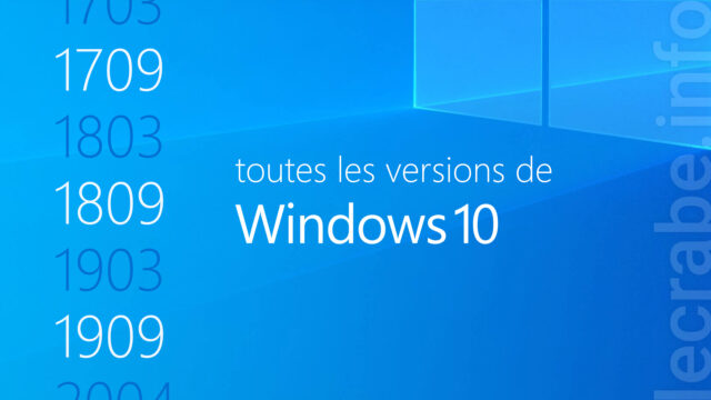 Toutes les versions de Windows 10