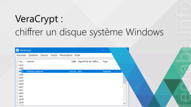 VeraCrypt : chiffrer un disque système Windows