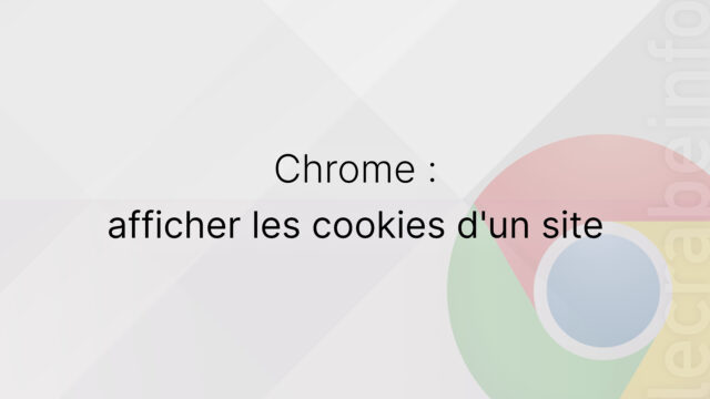 Google Chrome : afficher les cookies d&rsquo;un site web