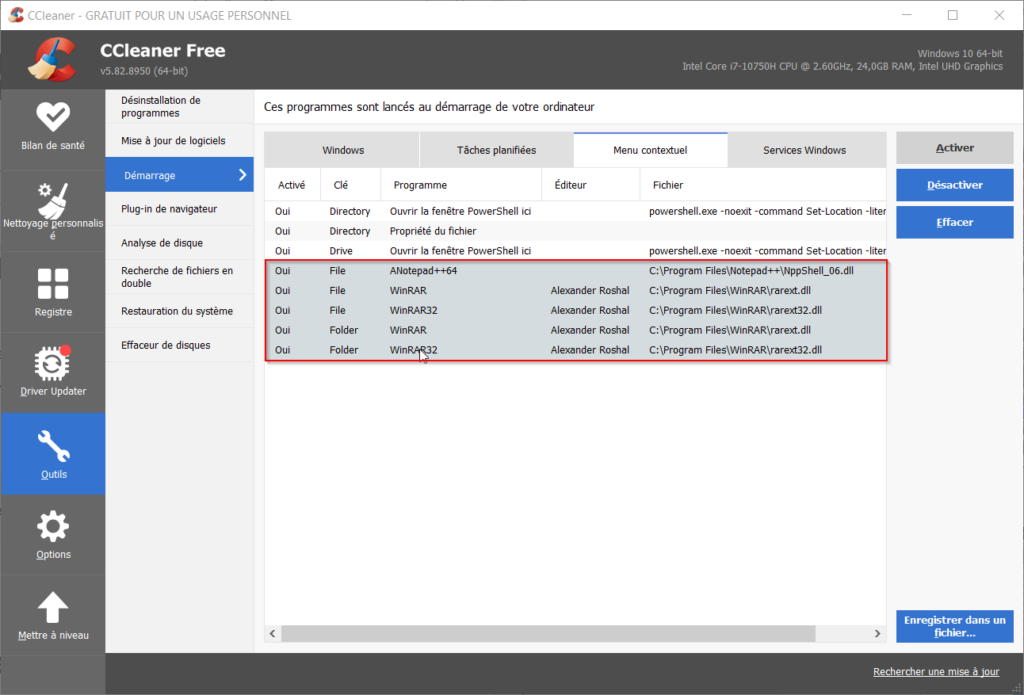 menu contextuel 08 - modifier menu contextuel ccleaner gratuit