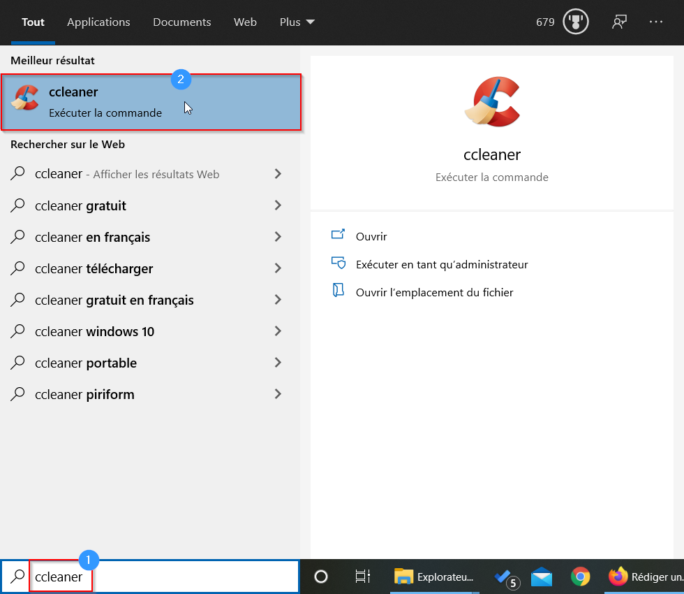 menu contextuel 10 - ouvrir ccleaner
