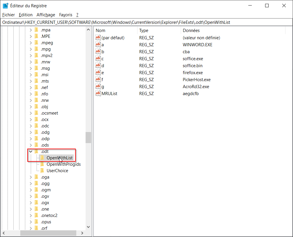 supprimer application menu ouvrir avec - 08 ouvrir openwithlist