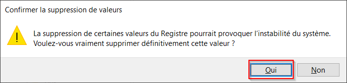 supprimer application menu ouvrir avec - 10 valider la suppression