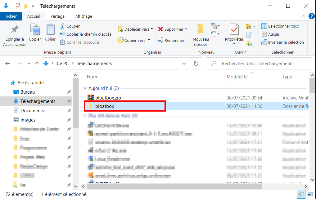 Entrer dans le dossier bloatbox