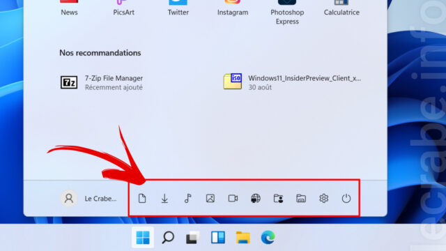 Windows 11 : ajouter des raccourcis dans le menu Démarrer