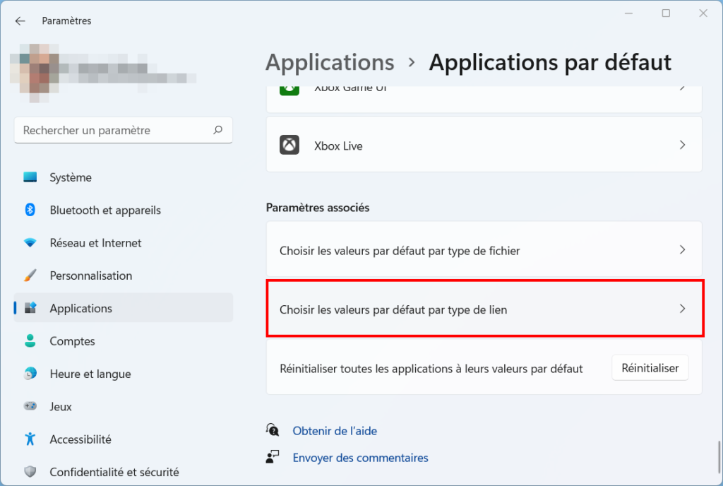 Windows 11 changer le navigateur par défaut - Valeur par défaut type