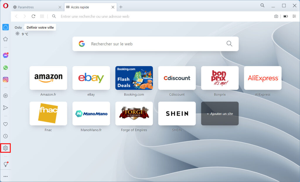 Windows 11 Opera par défaut - paramètres