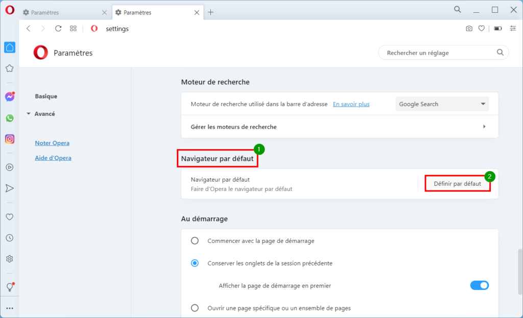 Windows 11 Opera par défaut - navigateur par défaut