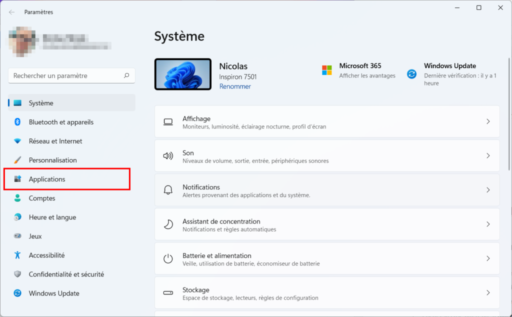 TPM Diagnostic Tool Windows 11 - ouvrir les paramètres