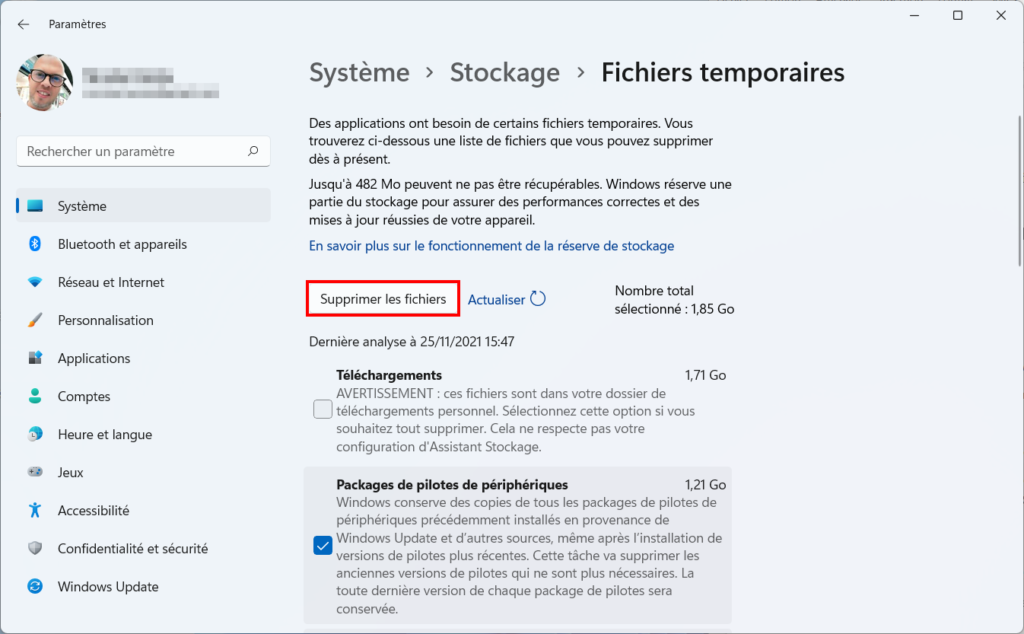Supprimer fichiers temporaires Win 11 - supprimer les fichiers temporaires