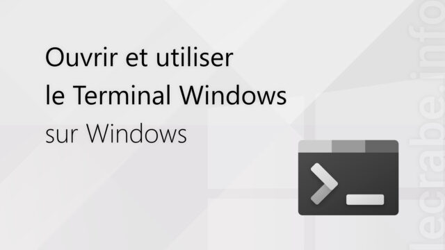Ouvrir et utiliser le Terminal Windows sur Windows [11, 10]