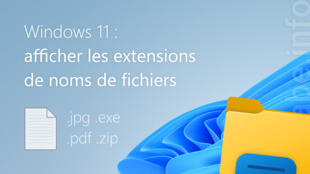 Windows 11 : afficher les extensions de noms de fichiers