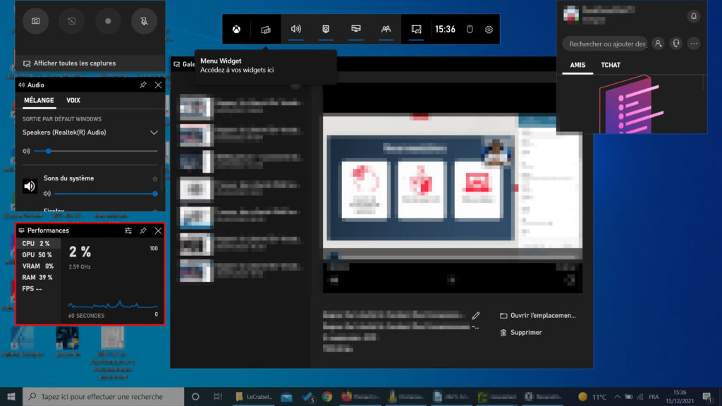 consommation cpu windows - avec xbox bar