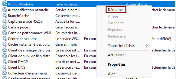 Démarrer un service sur windows 11