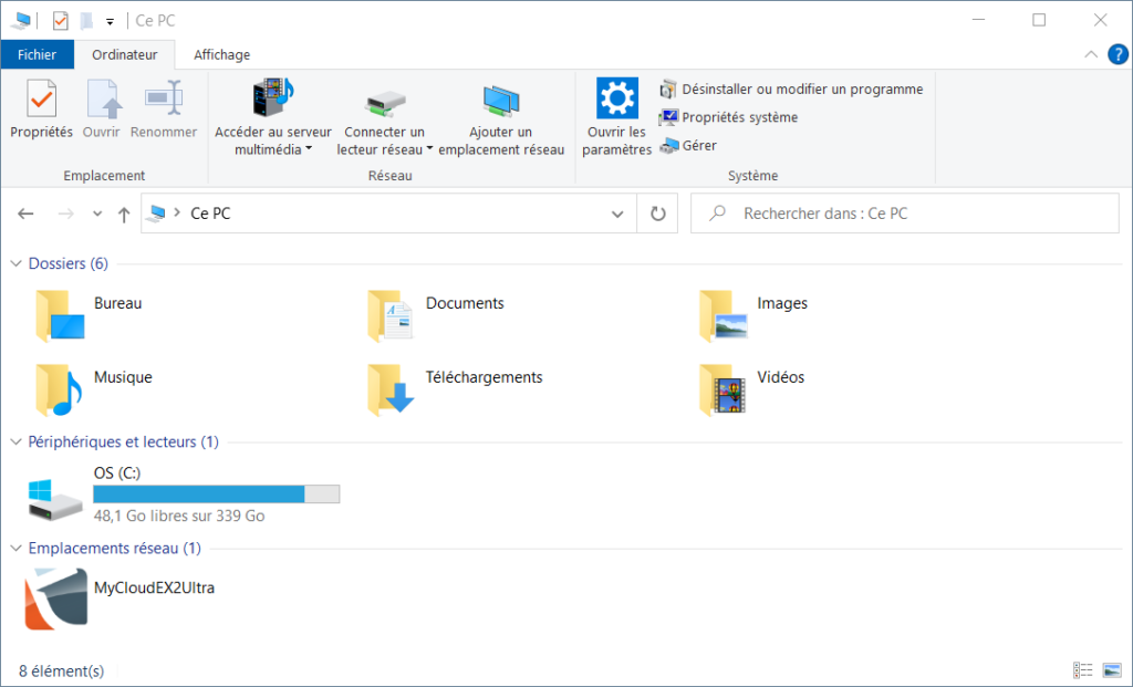 windows 10 paramétrer accès rapide - sans volet de navigation