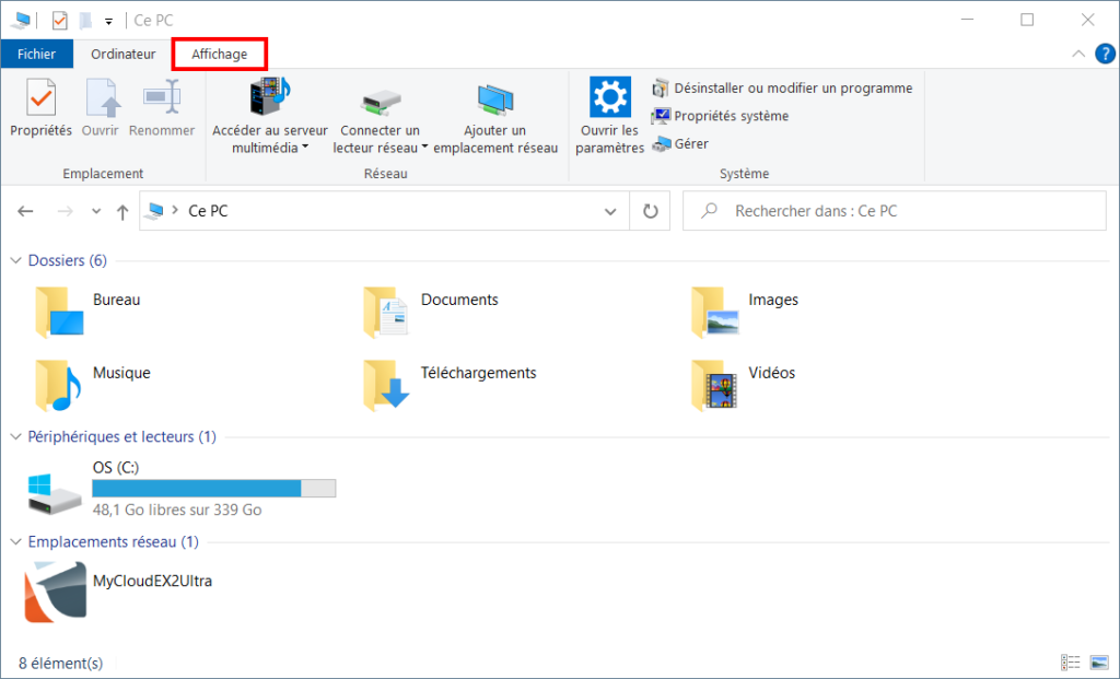 windows 10 paramétrer accès rapide - affichage