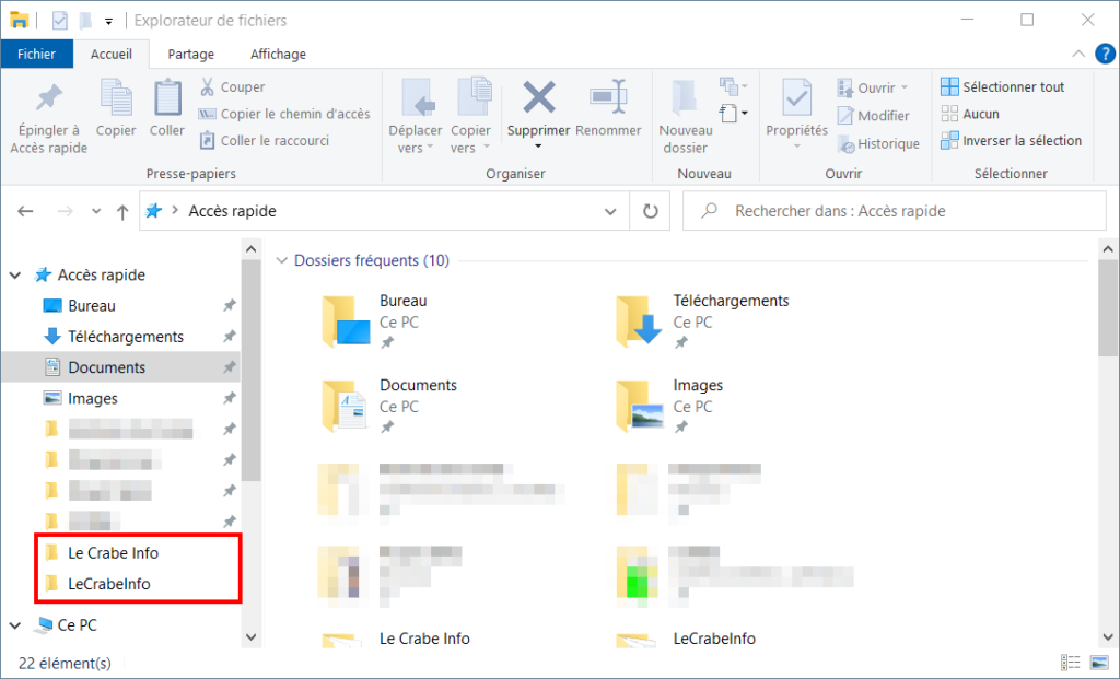 windows 10 paramétrer accès rapide - raccourci temporaire
