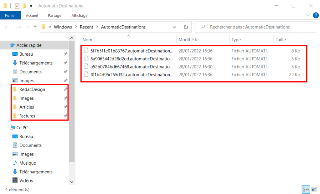 windows 10 paramétrer accès rapide - liste des raccourcis