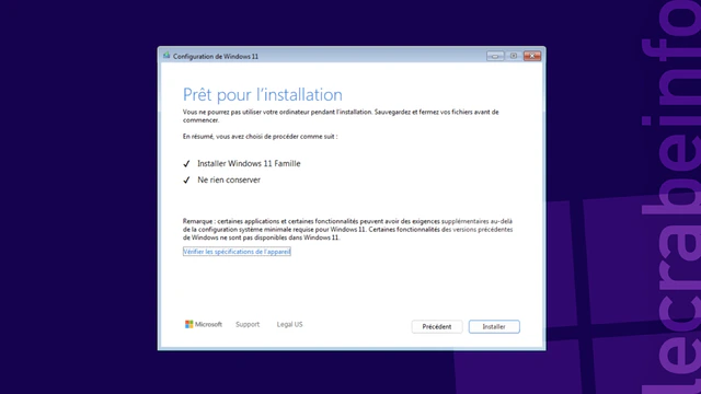 Installer Windows 11 sans TPM 2.0 ou Secure Boot (installation propre)