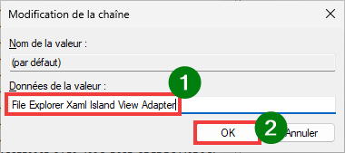 Données de la valeur File Explorer Xaml Island View Adapter