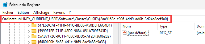 Astuce pour ne pas se tromper de clé dans l'Editeur du Registre