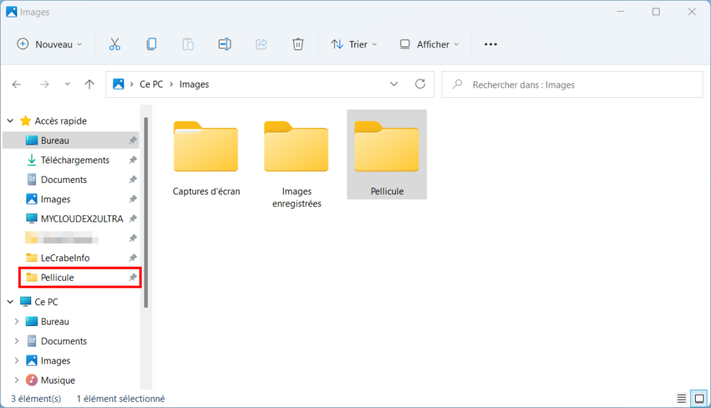 Win 11 Paramétrer Accès Rapide - nouveau raccourci