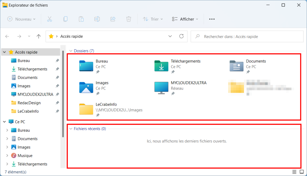 Win 11 Paramétrer Accès Rapide - nettoyé