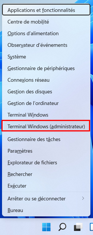 Windows 11 ancien ruban - ouvrir Terminal