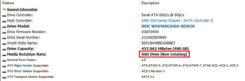 Exemple avec un disque dur SSD dans HWinfo