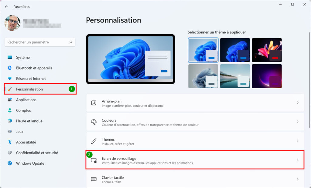 win 11 supprimer publicité - personnalisation écran de verrouillage