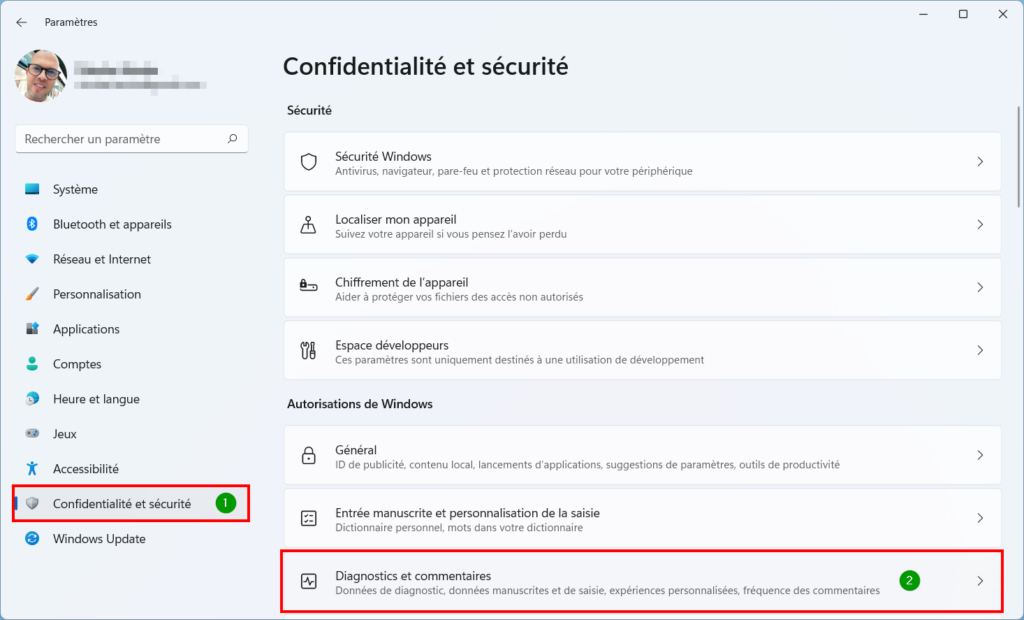 win 11 supprimer publicité - diagnostics et commentaires