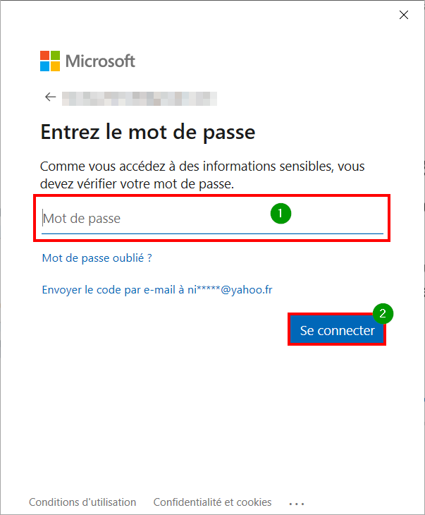 Associer téléphone et Windows - mot de passe microsoft