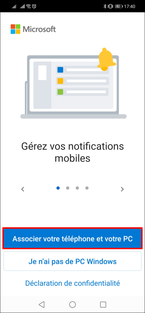 Associer téléphone et Windows - associer téléphone