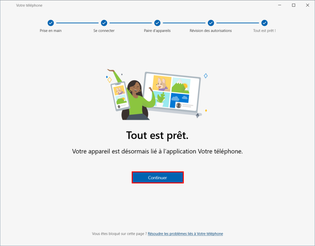 Associer téléphone et Windows - continuer