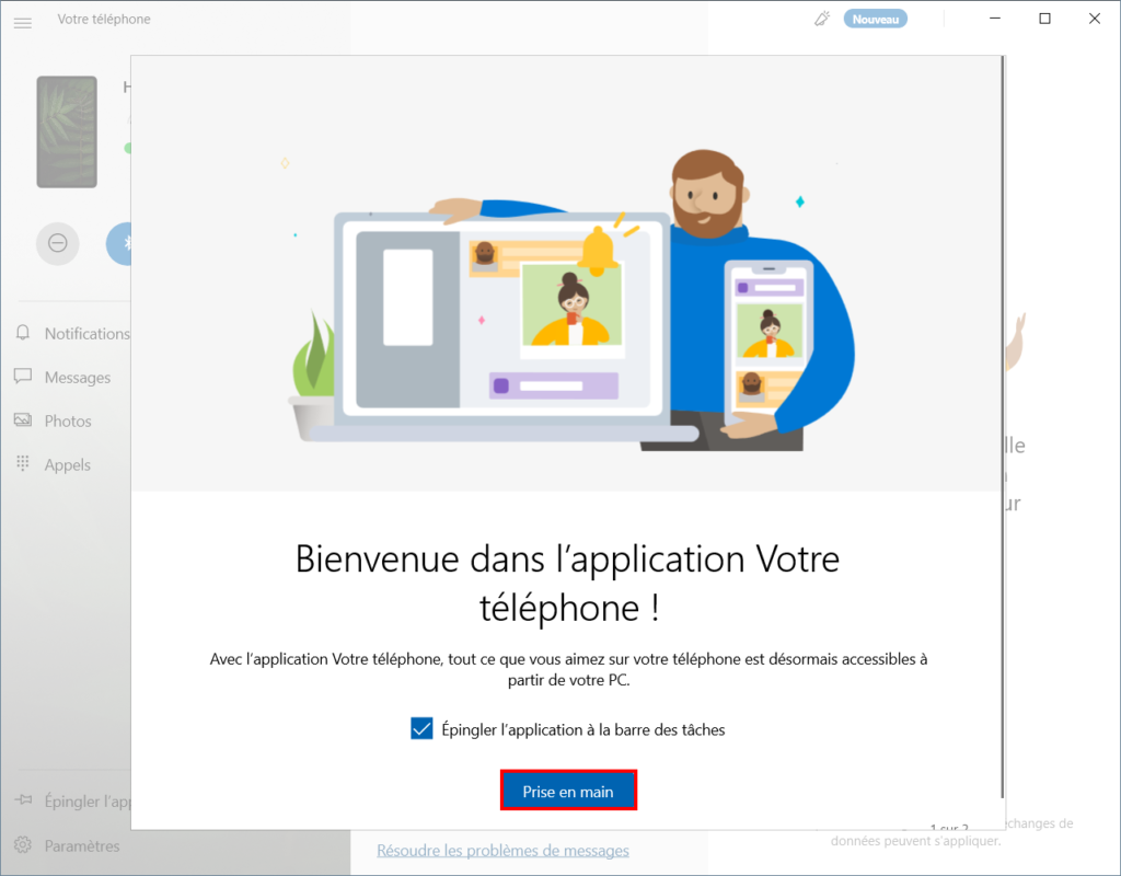 Associer téléphone et Windows - prise en main