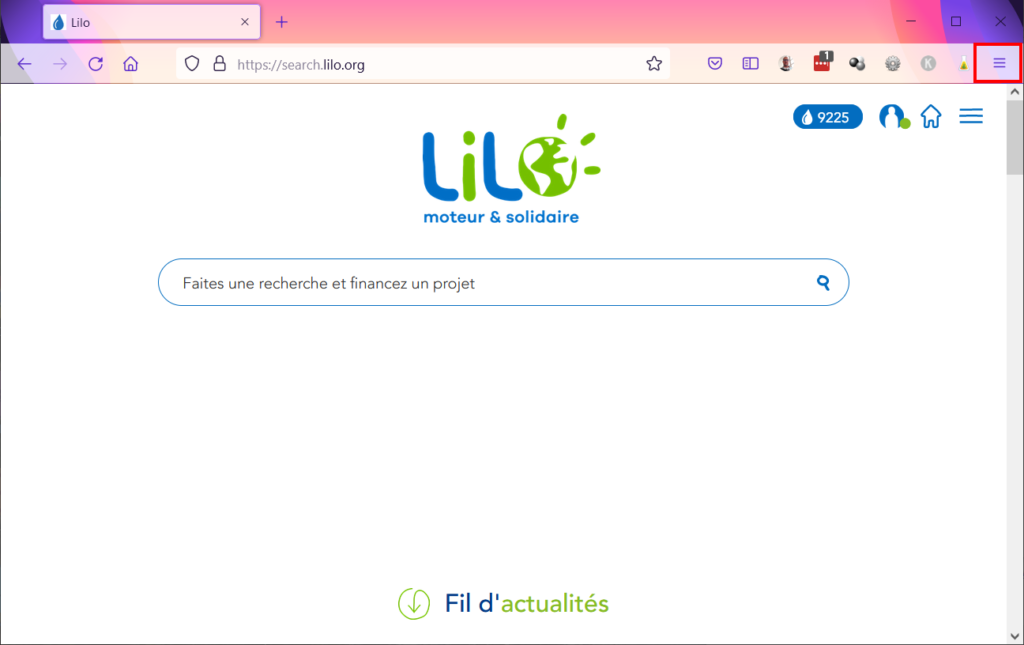 Firefox mode sombre - hamburger