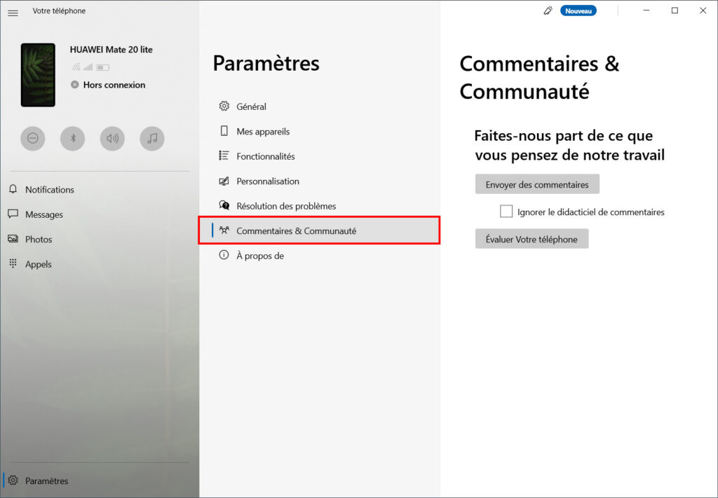 Votre téléphone Options - commentaires et communauté