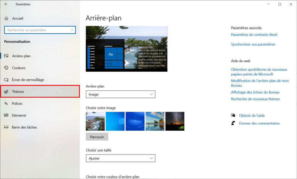 Windows 10 thème - Thèmes