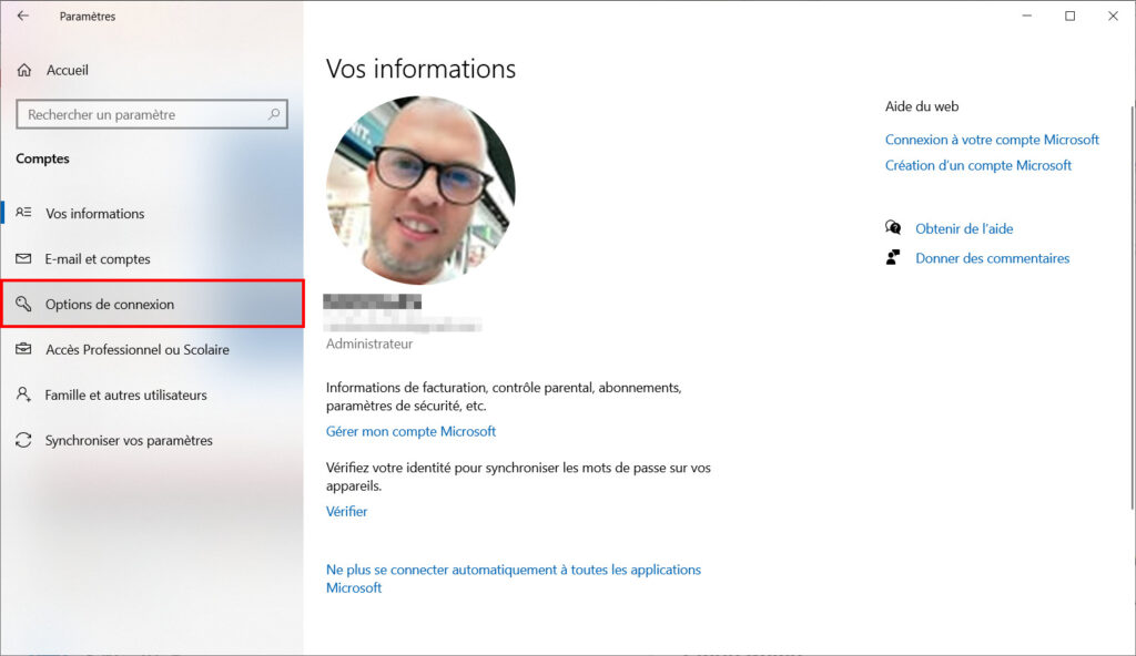 Windows Hello - Options de connexion