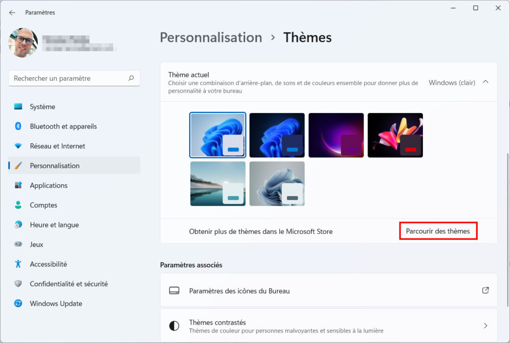 Windows 11 installer thème - Parcourir des thèmes