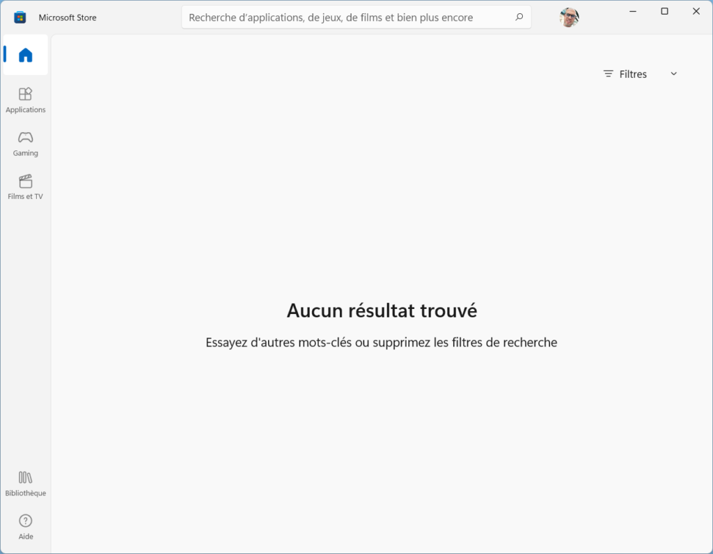 Windows 11 installer thème - Microsoft Store aucun résultat