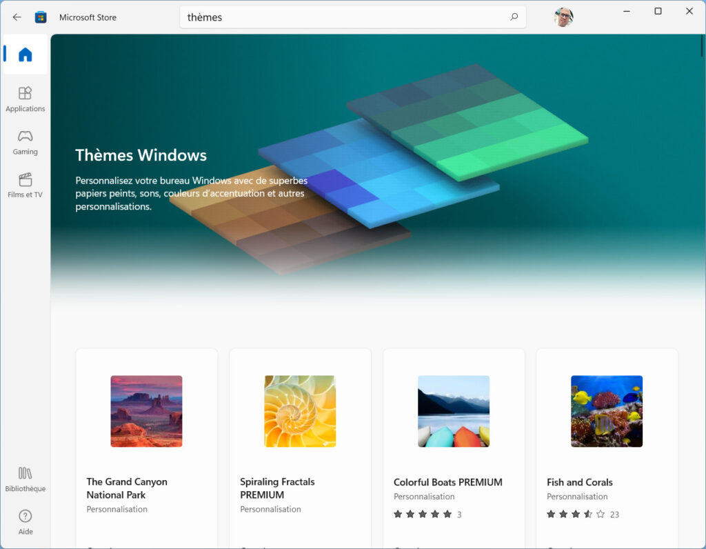 Windows 11 installer thème - 300 thèmes