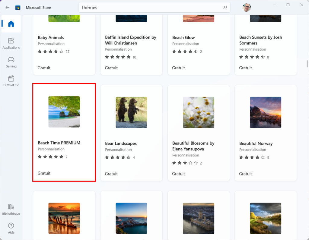 Windows 11 installer thème - Beach Time Premium