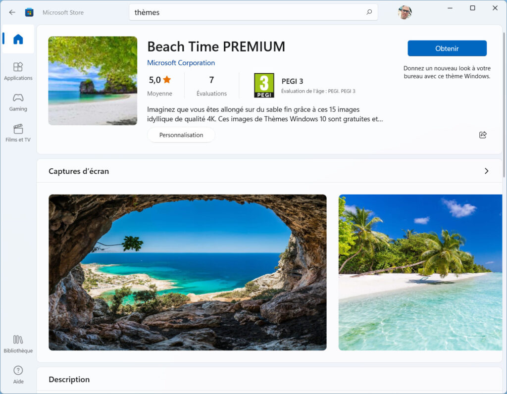 Windows 11 installer thème - Description du thème et exemples fonds d'écran